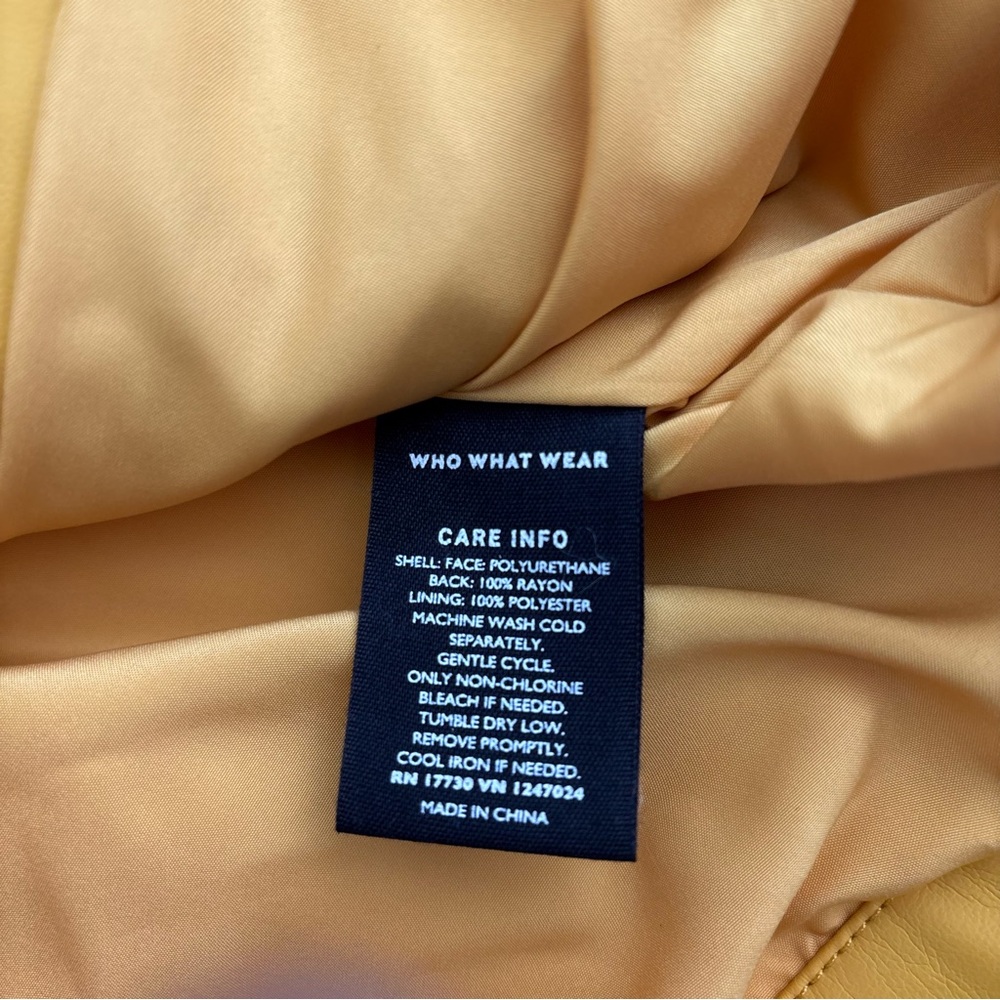 Who what wear yellow biker-style leather jacket - Picture 5 of 6